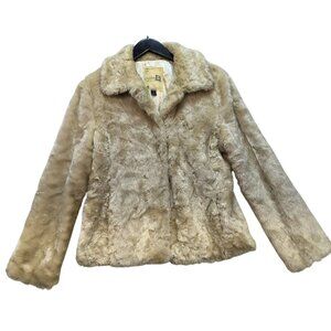 Cole B Originals Womens Faux Fur Jacket Medium Beige Cozy